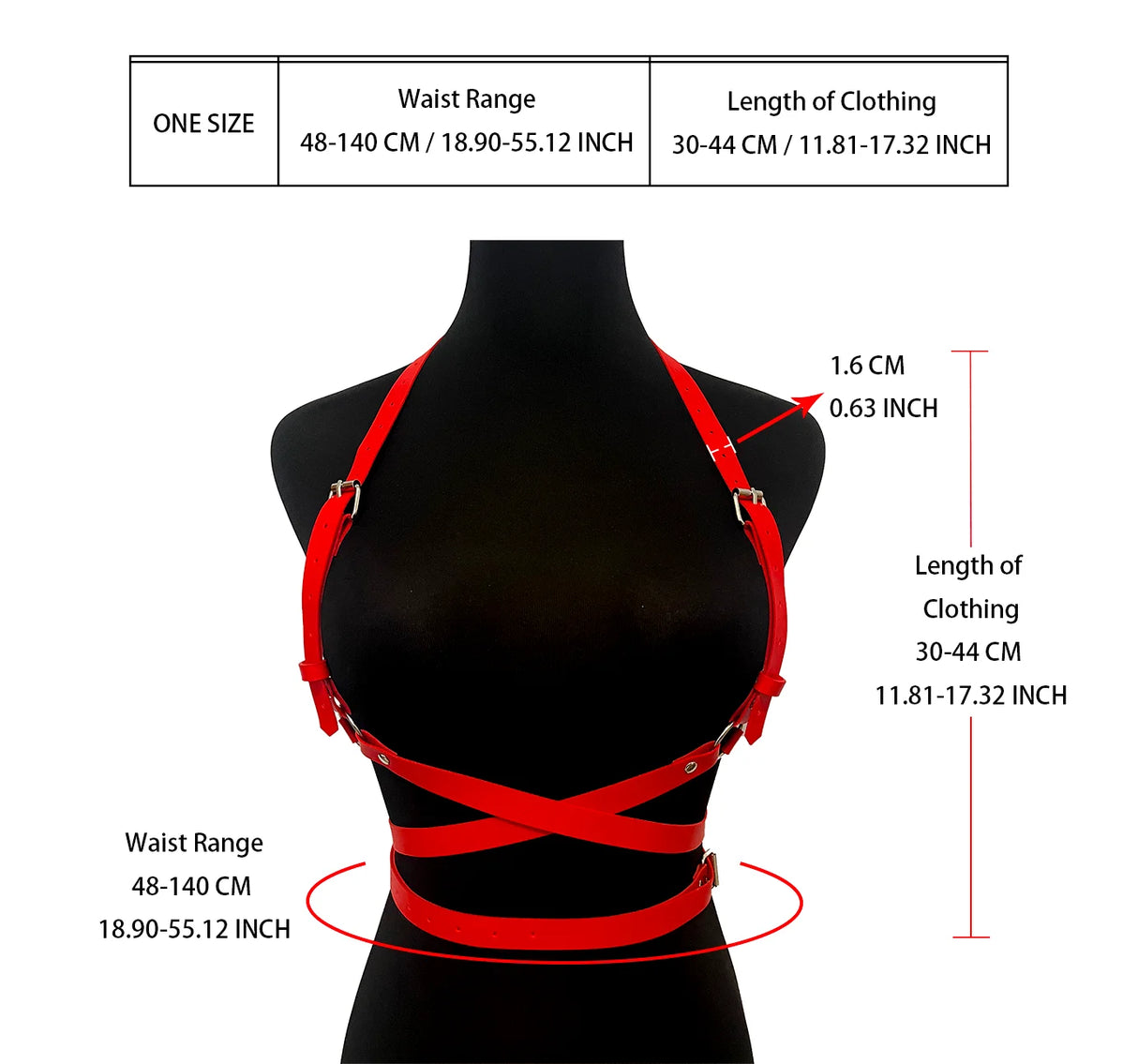 Women Red Harness Corset