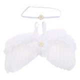 Baby angel wing costume with headband for newborn photography, perfect for 0-12 months, unisex baby outfits.