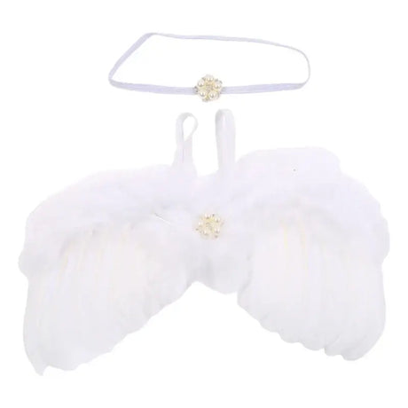 Baby angel wing costume with headband for newborn photography, perfect for 0-12 months, unisex baby outfits.