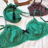Women Ice Silk Bra Set