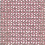 Close-up of shimmering pink mesh fabric with rhinestones, ideal for glamorous party wear.