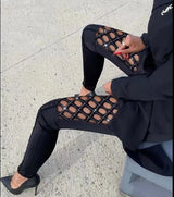 Women Sheer Lace Trousers