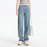 Women Curved Hem Loose Tapered Pants