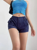Women's High Waist Cotton Shorts