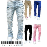 Men Patchwork Baggy Jeans