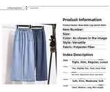 Women Ice Silk Wide Leg Jeans