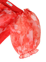 Women Red Floral Off Shoulder Dress