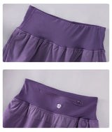 DRUR Knee-Length 2-in-1 Women's Yoga Shorts – High Waist Summer Gym Pants