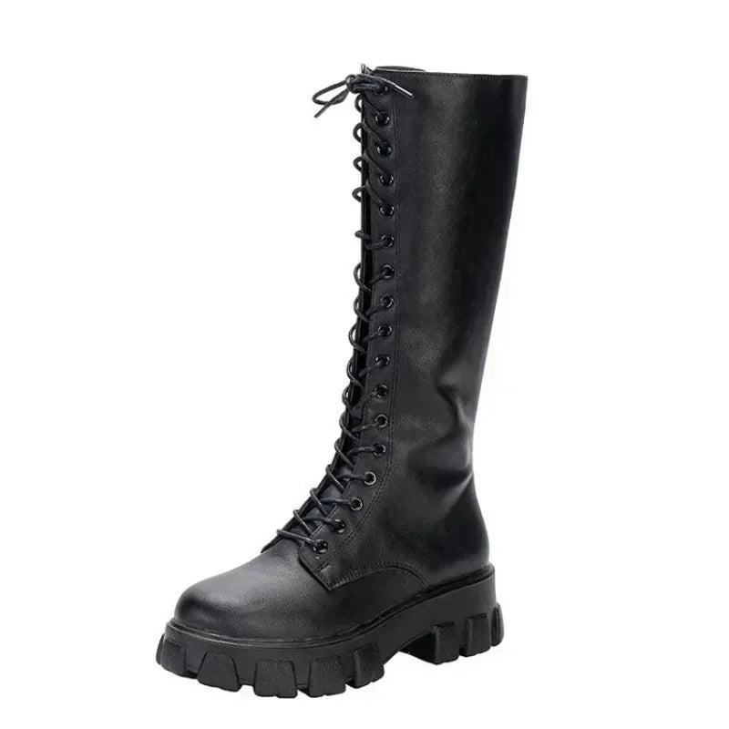 Women Mid Calf Boots Padded Sneakers Punk Style
