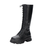 Women Mid Calf Boots Padded Sneakers Punk Style