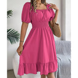 Women Square Neck Summer Dress