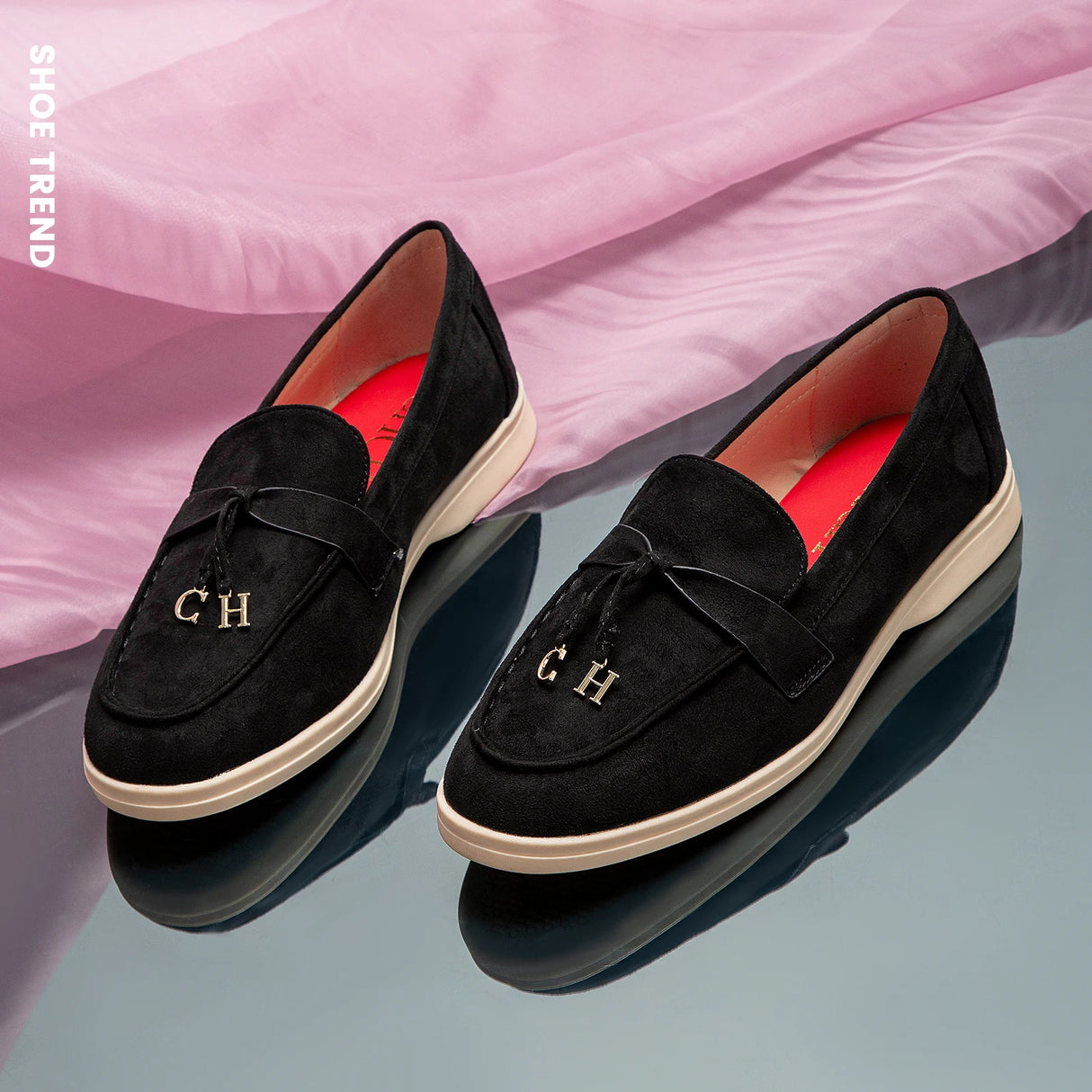 Women’s Patent Leather Bow Pointed Toe Loafers