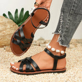 Women Flat Sandals Roman Strap Summer Shoes