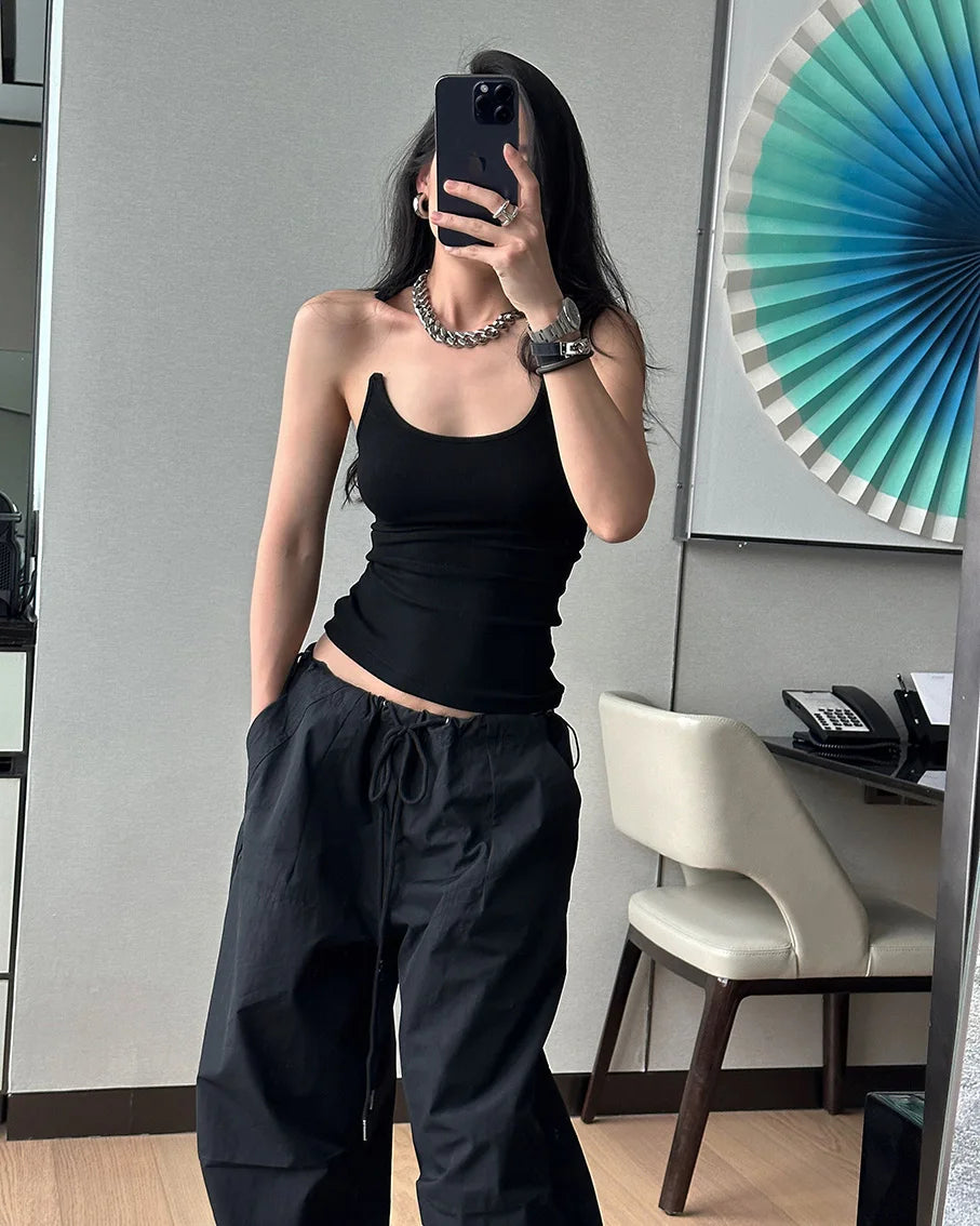 Women Ribbed Strap Tank Top