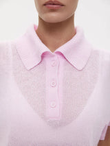 Women's Polo Collar Hollow Knit Sweater