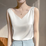 Office Lady V‑Neck Casual Tank Top