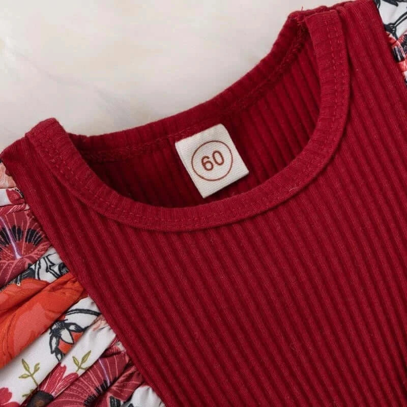 Girl Dress With Bowknot Striped Jumpsuit