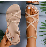 Women Elegant Flat Sandals Summer Footwear
