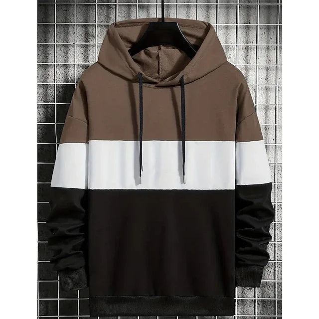 Men Color Block Hoodie Sweatshirt