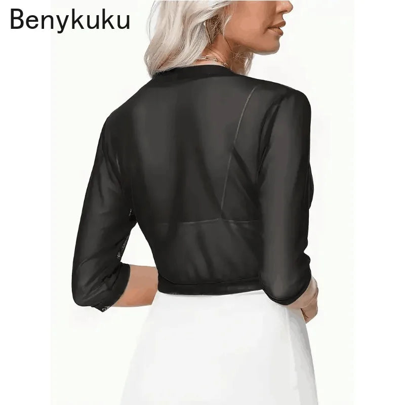 Vintage Mesh Bolero Shrug Cropped Jacket