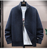Men Fleece Knit Cardigan Jacket