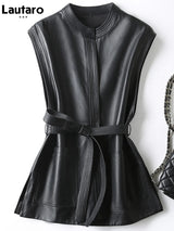 Luxury Soft PU Leather Sleeveless Vest