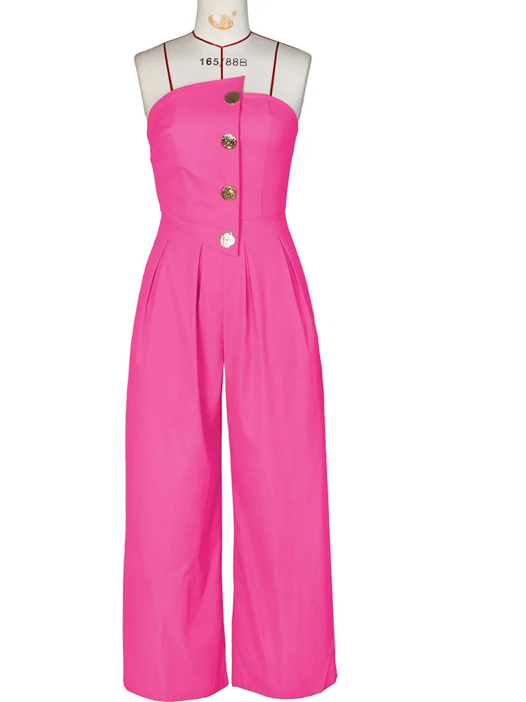 Glamora™ – Strapless Palazzo Clubwear Jumpsuit (Bold, Sexy & Flowy)