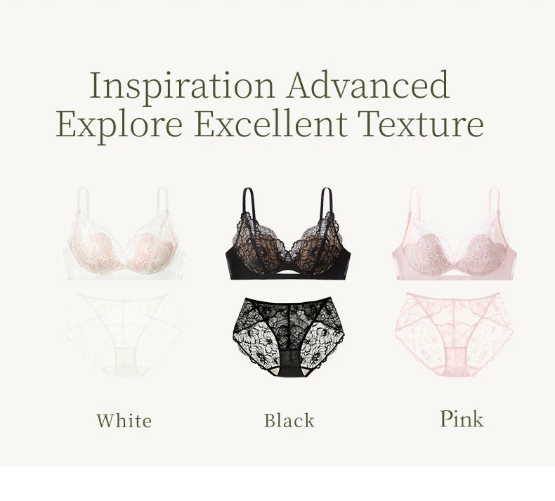 Women Wireless Lace Bra Set