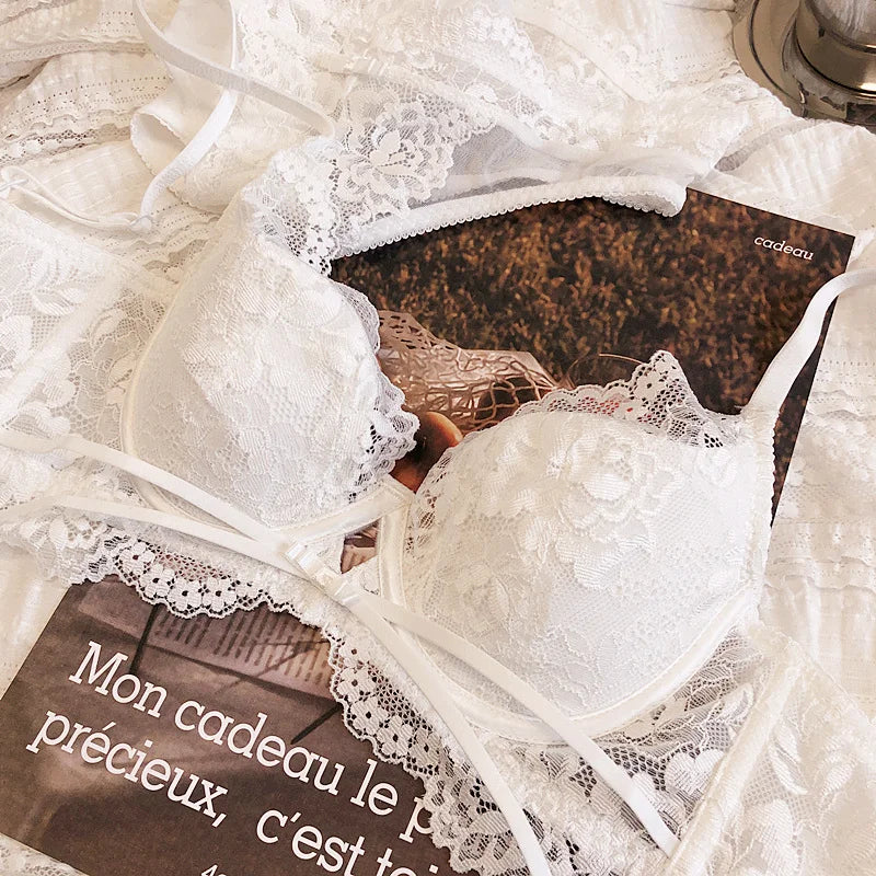 Women Hollow Lace Bra Set