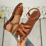 Women Flat Sandals Roman Strap Summer Shoes