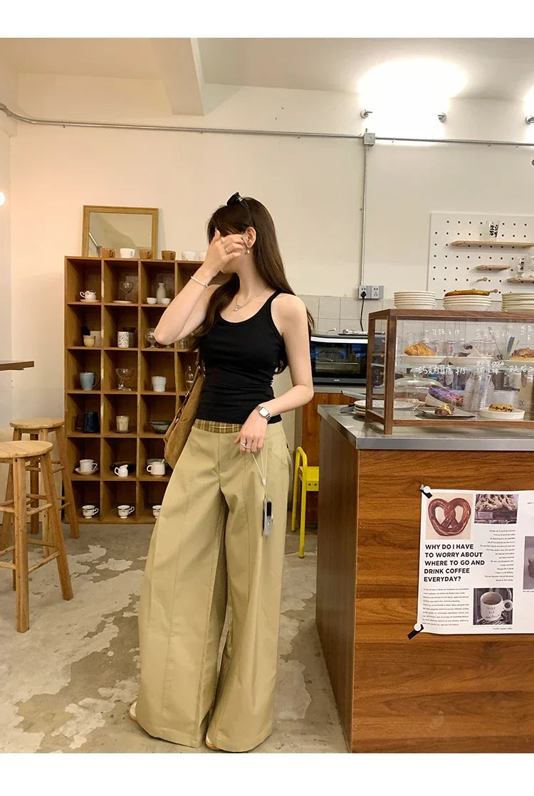 Basic Ribbed O-Neck Camisole Tank Top