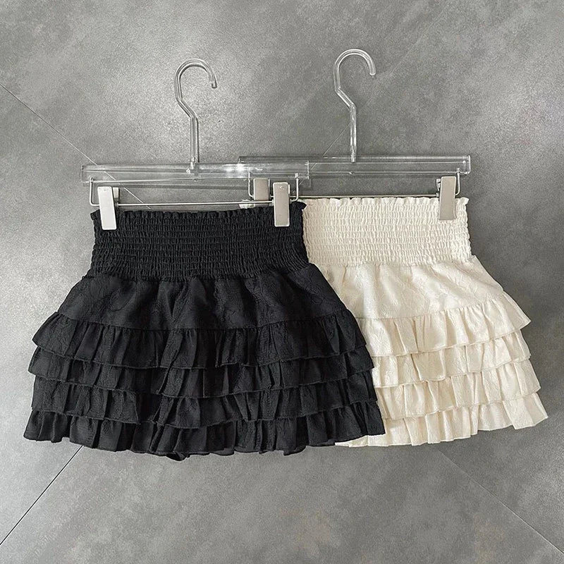 Women Ruffle High Waist Skirt