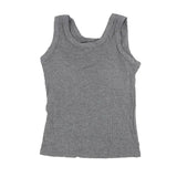 SlimCotz™ padded cotton spaghetti camisole in gray, summer slim fit, breathable vest for women.