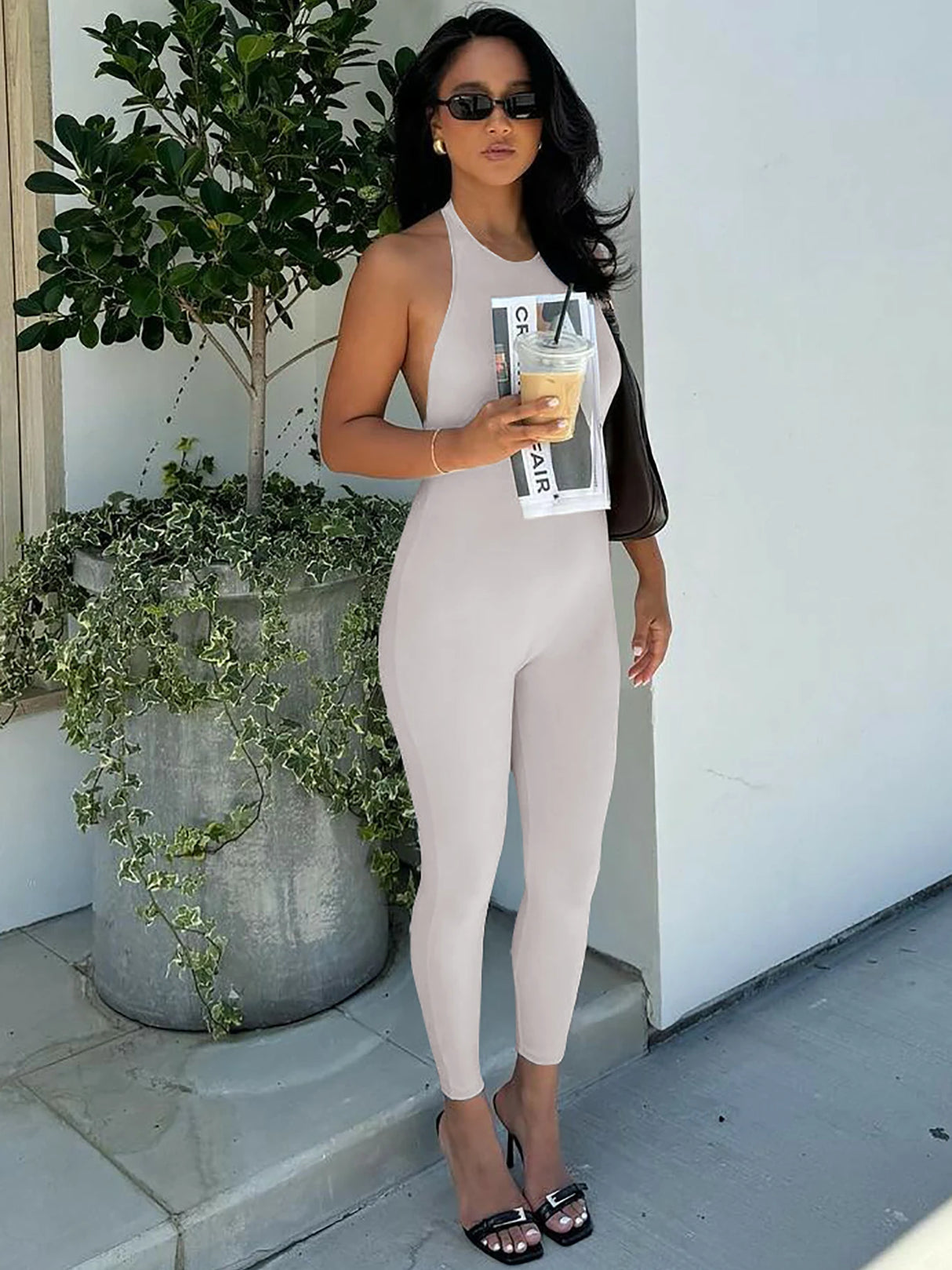 HaloGlam™ – Halter Backless Party Club Jumpsuit (Shiny, Bold & Daring)