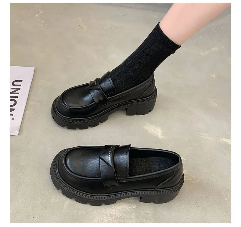 Women’s Office Black Loafers Low Heel Shoes