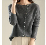 Women Elegant Button Knit Cardigan