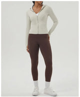 Women Slim Fit Hooded Fitness Jacket