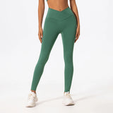 Hearuisavy Cross Waist Push-Up Yoga Leggings – High Waist Gym Pants