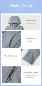 Women Thick Warm Hooded Sports Jacket