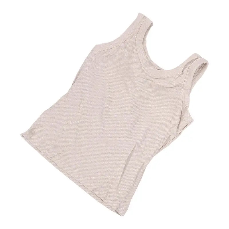 SlimCotz™ padded cotton spaghetti camisole, light beige, breathable summer slim fit vest for women.