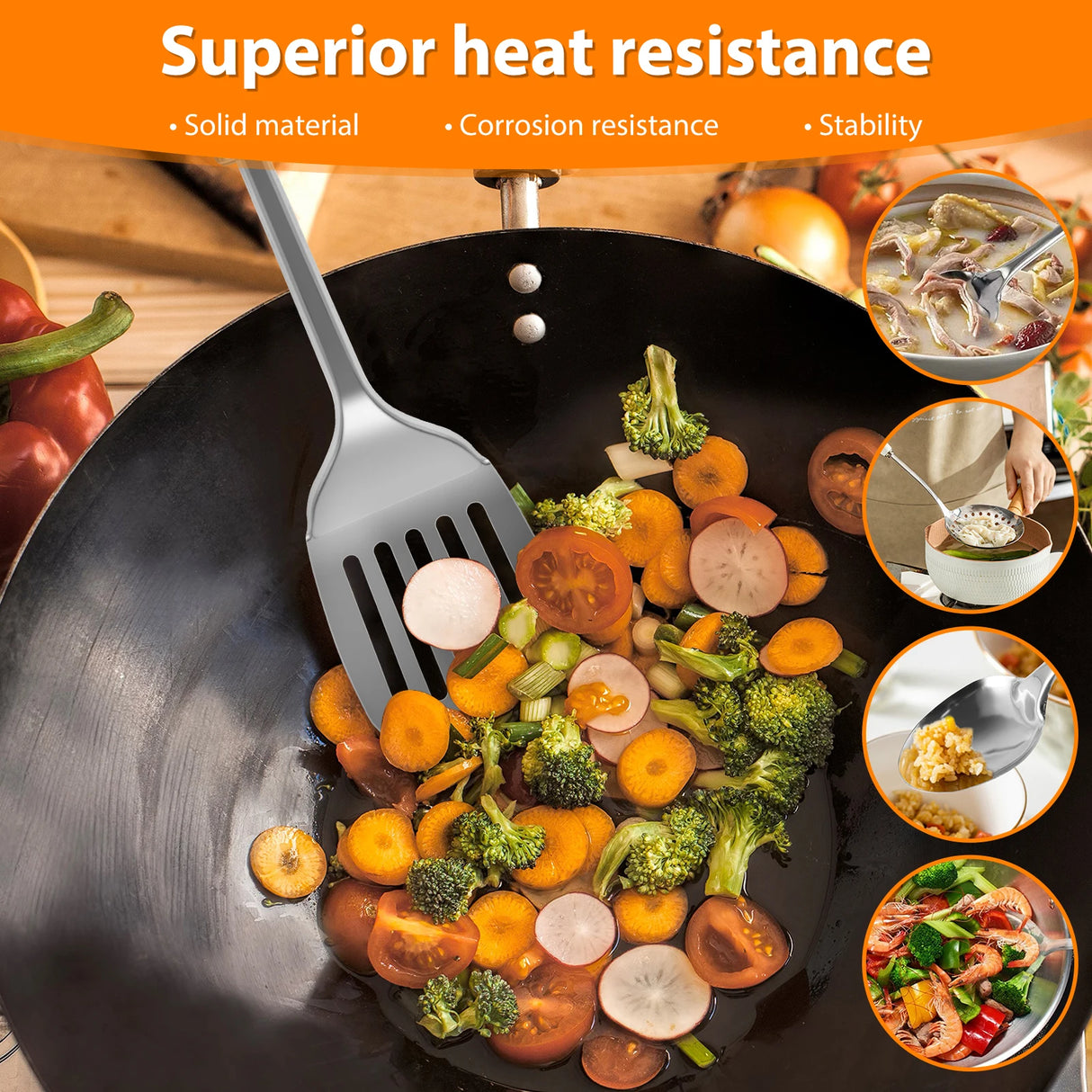 5-Piece Stainless Steel Cooking Utensil Set