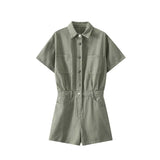 DenimPulse™ – Waist Slim Short Denim Jumpsuit (Playful, Sculpted & Trendy)