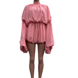 SculptEase™ – Ruched Flare Sleeve Bodycon Jumpsuit (Stretchy, Elegant & Curvy-Fit)