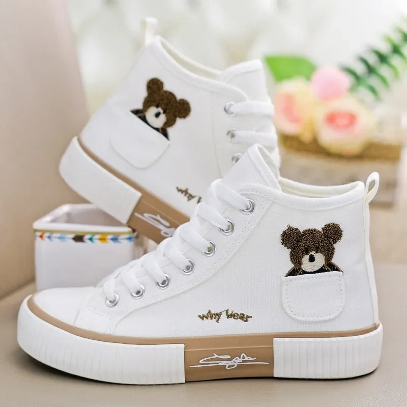 Women Canvas Shoes Breathable High Top Sneakers