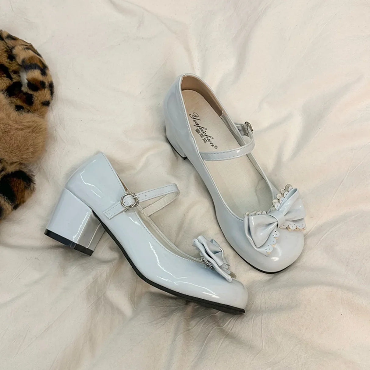 Lolita Round Toe Pumps – Cute Bow Midi Heels 2025