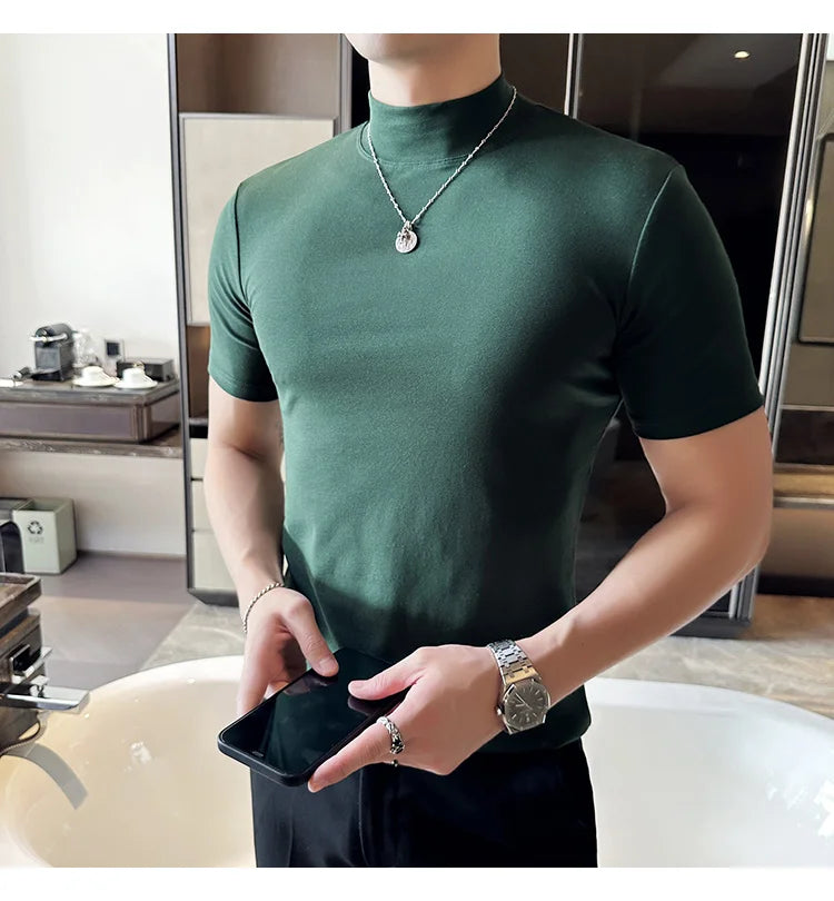 Men Korean Slim Fit Turtleneck Tee