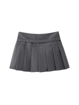 Women's Pleated Belted Skort Shorts