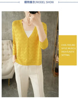 Women Knitted V-Neck Sun Protection Cardigan