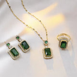 Women’s Green Jade 3-Piece Jewelry Set