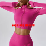 Women's Sexy Zip Long Sleeve Yoga Jacket – Workout Running Cycling Top